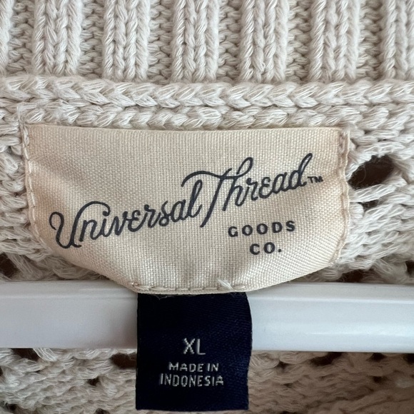 NWT Universal Thread Cream Knit Sweater, Size XL - Picture 5 of 6
